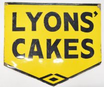 Lyons' Cakes enamel sign, 40 x 45cm
