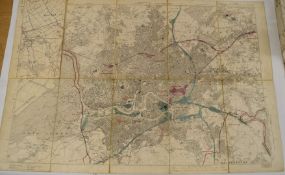 Edward Stanford Ltd folding railway map of Bristol depots, many lines marked GWR
