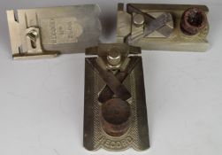Three Record 2506 side rabbet woodworking planes