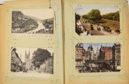 Early 20thC album of approximately 200 postcards including Crickhowell, Chepstow tubular bridge,