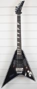 Rocktile flying v style electric guitar finished in black, with original box.