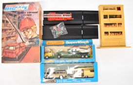 Three Matchbox diecast model gift sets comprising Superkings Helicopter Transporter K92, Volvo and