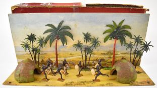 Britains A Zulu Kraal Native Village lead playset or diorama comprising 7 figures with jointed