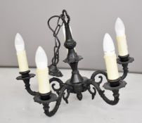 Victorian style five branch chandelier, width 47cm
