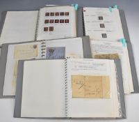 GB mostly Queen Victoria stamp collection in five albums from early pre-stamp postal history,
