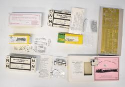 Five N gauge model railway kits to include 14xx loco and autocoach and GWR 1366 tank locomotive,