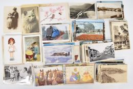 Approximately two hundred and fifty postcards including humorous, transport, topographical,