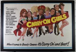 Carry on Girls poster, framed and glazed, 70 x 103cm