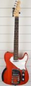 Unique 'Partcaster' Fender Telecaster style electric guitar finished in orange, complete in box.