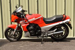 1987 Kawasaki GPZ motorcycle, registration number E561 UGP.  the vendor reports the bike to have had