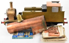 Part built 5 inch gauge live steam model railway locomotive Simplex, together with drawings etc.