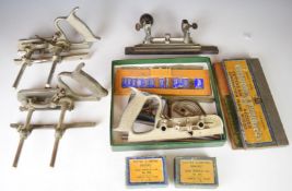 Three Record 050 combination woodworking planes, with cutters