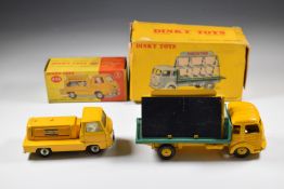 Two Dinky Toys diecast model vehicles Miroitier Simca 'Cargo' Glazier's Van with yellow body and