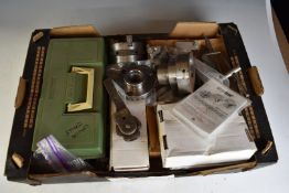 Wood and metal lathe chucks and accessories including Bernerd, Bison, live centre etc
