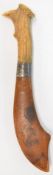 Treen Souvenirs De Fontainebleau carved antler handled paperknife or similar, length 46cm