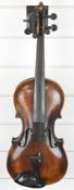 Jacobus Stainer violin, length of back 36cm, with case.