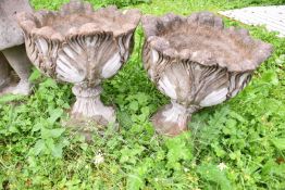 Pair of modern stone style urns or garden planters, D51 x H55cm