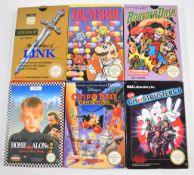 Six Nintendo NES games comprising Zelda II The Adventures of Link, Dr. Mario, Chip 'n' Dale Rescue