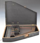 34 string table harp / zither in hard case.