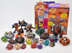 Twenty-four Mighty Max pocket toys by Ideal. Playsets include Fang, The Fly, LockJaw, Corpus,