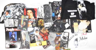 A large quantity of Michael Jackson ephemera, T shirts and promotional merchandise