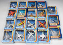 Nineteen Matchbox Skybusters diecast model planes comprising SB nos. 1, 4, 8, 9, 10, 11, 12, 13, 19,