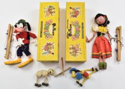 Two Pelham Puppets SL Goofy and SS Gypsy, both in original boxes together with two smaller