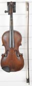 Violin labelled 'Jacobus Stainer in absam prope oenipontum 16', with 36cm one piece back and
