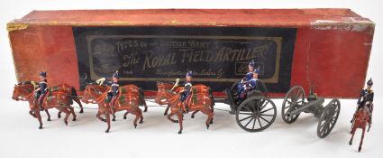 Britains Royal Field Artillery comprising 3 pairs of horses with 3 riders, 2 seated drivers on