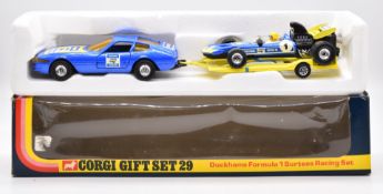 Corgi diecast model gift set 29 Duckhams Formula 1 Surtess Racing comprising Ferrari Daytona 365
