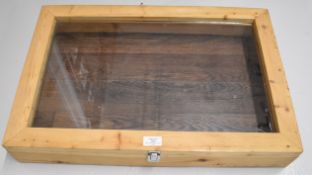 Wooden counter top shop display cabinet, W63 x D42 x H9.5cm
