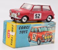 Corgi Toys diecast model Monte-Carlo B.M.C. Mini-Cooper 'S' 1965 Monte-Carlo Winner with red body,