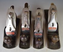 Four Stanley Bailey woodworking planes, Nos 5 1/2, 5, 4 1/2 and 4