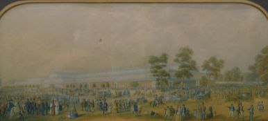 Victorian Baxter print No 162 depicting the Great Exhibition Crystal Palace, 14 x 32cm, in gilt