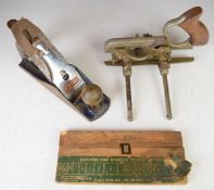 Stanley no 50 woodworking plane with cutters and a Record no 4