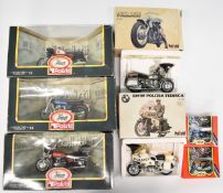 Seven Polistil diecast model motorbikes to include BMW Polizia Tedesca MS109, Moto Guzzi V7 Versione