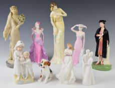 Royal Doulton and Coalport figures including The Graduate, From This Day Forth and Sweet Dreams,
