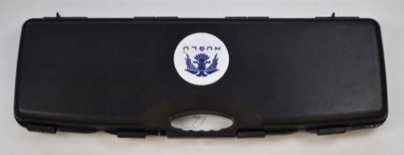 Huglu HRZ 12 bore side by side hammer action shotgun engraved lock, underside, trigger guard,