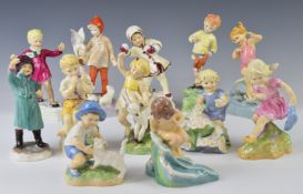 Royal Worcester full set of months of the year figures, height 17cm