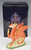 Royal Crown Derby Imari limited edition paperweight Welsh Dragon, with box and certificate