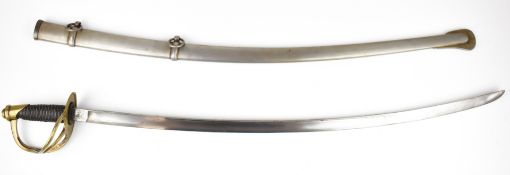 American Civil War 1860 pattern Cavalry Trooper's sword with leather and wire covered grip, US ABK