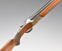 Miroku 12 bore over and under ejector shotgun with engraved locks, trigger guard, top plate, thumb
