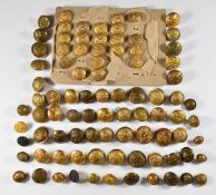 A collection of American Civil War era buttons, makers include Horstman Brothers & Co, Waterbury