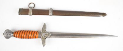 German Third Reich Nazi Luftwaffe dagger with wire bound composite grip, Alcoso, ACS, Solingen to