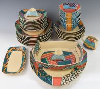 Rosenthal Studio Linie / Line porcelain dinner ware decorated in the Flash pattern designed by