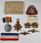 British Army WW1 1914/1915 Star named to 12952 Pte H Goodwin Rifle Brigade, with postal box, War