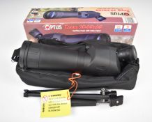 Optus Zoom 20-60x60 spotting scope with table tripod, in original box.