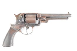 Starr Arms Co. New York .44 five-shot double action percussion revolver with steel frame stamped