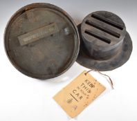 Two WW2 car headlamp masks, one with Lucas Maxlite badge, together with an original Lucas booklet