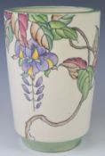 Charlotte Rhead for Crown Ducal tube lined vase with floral decoration, height 21cm